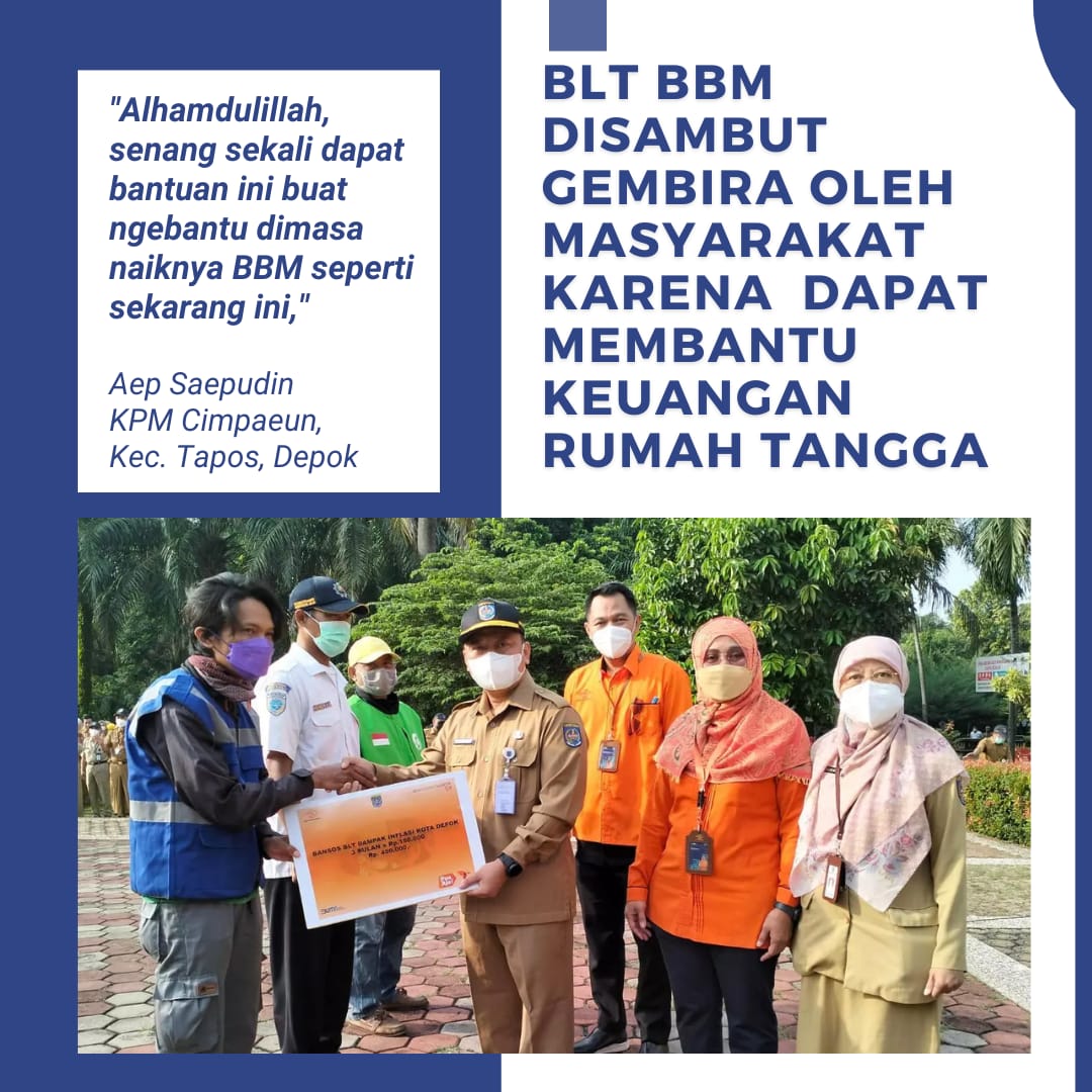 ruangantihoax's tweet photo. BLT BBM disambut gembira oleh masyarakat Depok #BLTBBM #Bansos #PenyesuaianHargaBBM #bltbbmbantumasyarakat https://t.co/DMmygAEzVF