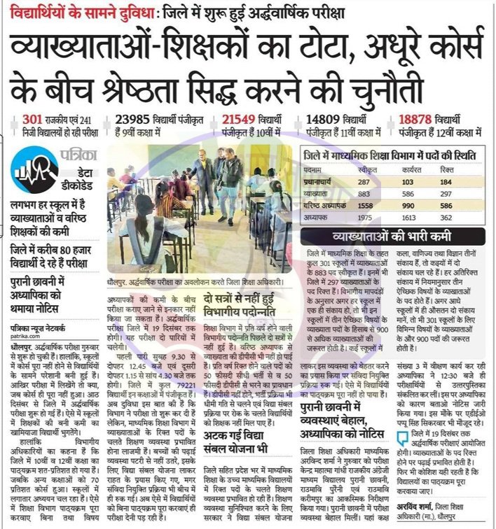 MukeshBishnoiD2's tweet photo. माननीय शिक्षा मंत्री जी,

शैक्षिक सेवा नियम-2021 के अनुसार UG,PG समान विषय के आधार पर वरिष्ठ अध्यापक से स्कूल व्याख्याता के पदों पर पिछले दो सत्रों-2021-22 व 2022-23 की DPC अतिशीघ्र करे
@ashokgehlot51 @DrBDKallaINC
@GovindDotasra
@UGPG_Same_Sub
@_lokeshsharma https://t.co/lElpdDYvyi