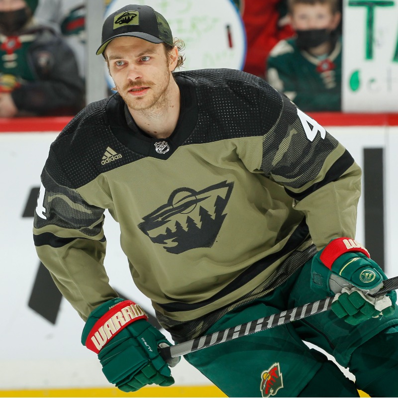 In honor of Military Appreciation Night, the @minnesotawild donned these  special jerseys for warmups. 🇺🇸