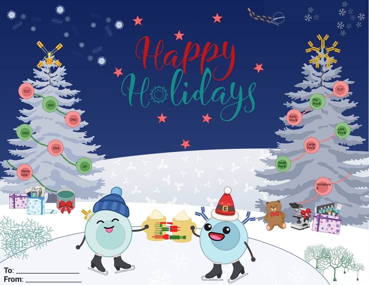 MedlynMichael's tweet photo. Happy Holidays! CELLebrating my DEVELOPMENT as an immunologist and looking forward to linked recognition hot chocolate with friends and family. #sciencegreetings @BioRender https://t.co/S2cS7eYsIJ