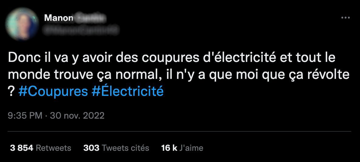 ZemmourEric's tweet photo. « Dieu se rit des hommes qui déplorent les effets dont ils chérissent les causes » Bossuet 

#Coupures #Energie https://t.co/NS7IBD8e6Z