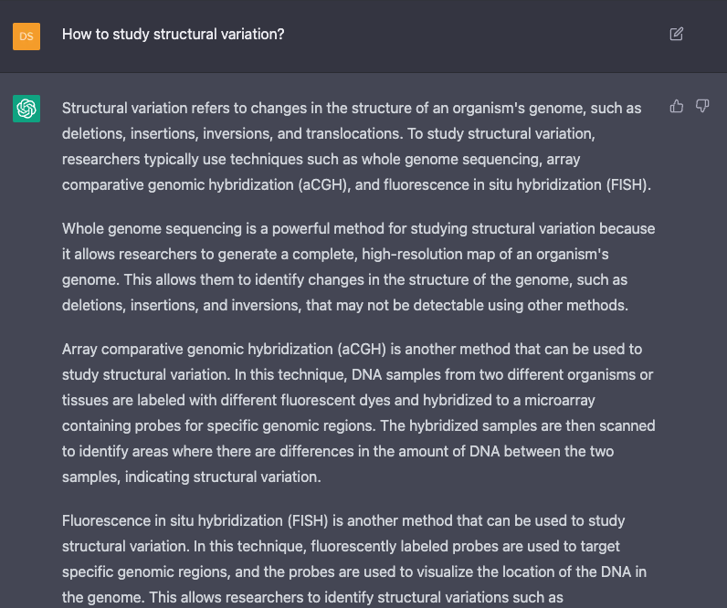 I tried #ChatGPT for #Bioinformatics, and it gives good advice! Not a bad place to start if you know nothing about a topic