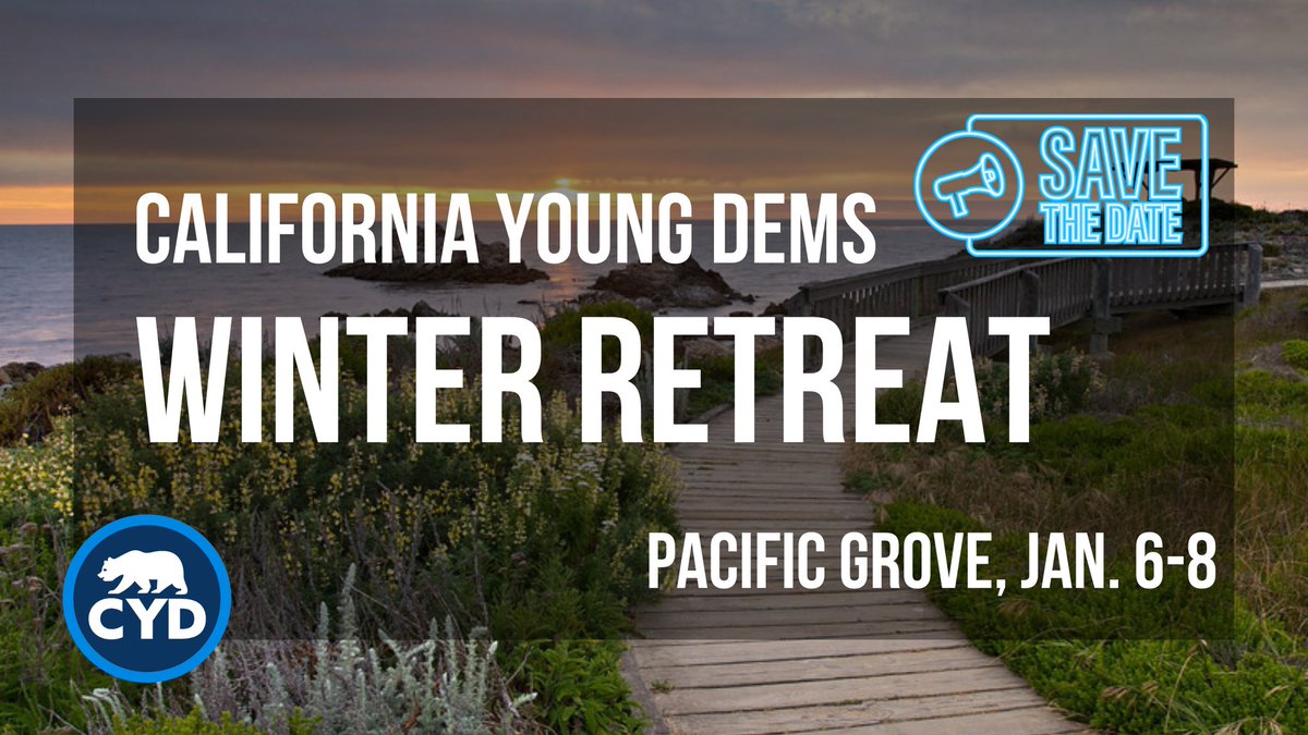 We're one month out from CYD's annual Winter Retreat and the registration page and lodging link are now LIVE!

Registration: secure.actblue.com/donate/cydjan2…
Lodging at Asilomar: book.passkey.com/e/50459753

For more info on the Winter Retreat: facebook.com/events/1362149…
