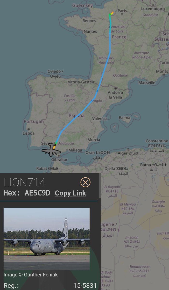 MilRadar's tweet photo. 🇺🇸 #USAF C-130J-30 Super Hercules 15-5831 del #37thAS aterriza en #Rota procedente de #Evreux #Francia https://t.co/jKlIMGAzSi