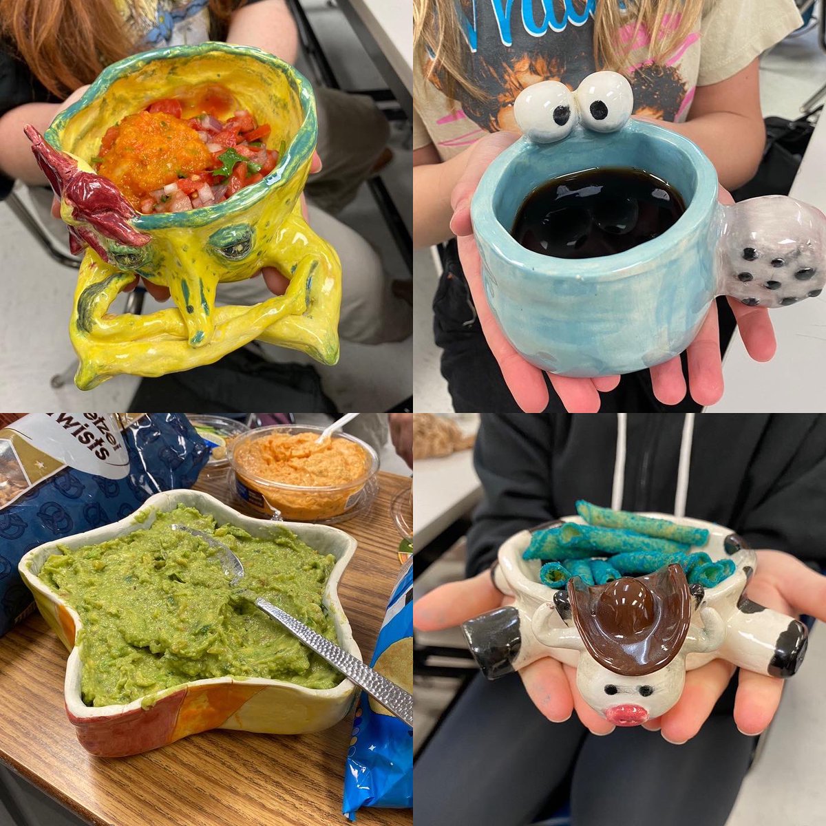 Sirridge_Art's tweet photo. When art is pretty AND functional! 🎉
.
#foodparty #functionalart #pottery #kidtested #studentart #artmatters https://t.co/xQPuuHMznA