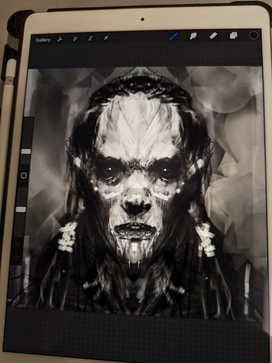 seantaclaus's tweet photo. 15ish minute rough sketch piece on breaks at work,. Shot of my iPad screen. #procreate #rpgart #art #digitalart #digitalartist #fantasyart #conceptart #dnd #horrorart #horror #shadowrun #worldofdarkness #characterart #undead #revenant #lich #monster https://t.co/jhbtHWrQPU