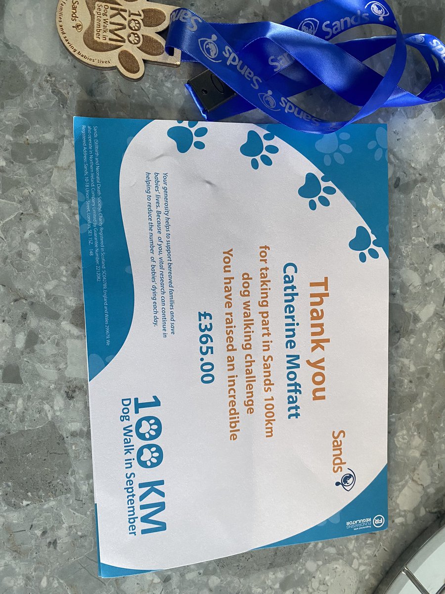 Catherine Moffatt π (@nurse_catherine) on Twitter photo Our certificate and medal has arrived from when me, Rosie and Robert Moffatt did the 100k sands walk in September. Thank you everyone who sponsored us π<a href="/SandsUK/">Sands - baby loss charity ππ§‘</a> Our certificate and medal has arrived from when me, Rosie and Robert Moffatt did the 100k sands walk in September. Thank you everyone who sponsored us π<a href="/SandsUK/">Sands - baby loss charity ππ§‘</a>
