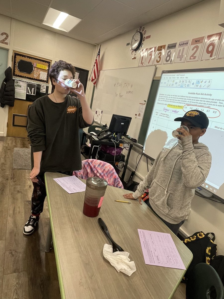 kmayermms's tweet photo. Exploring ratios through different Kool Aid concoctions Day 2! https://t.co/YeYTPL8XWg