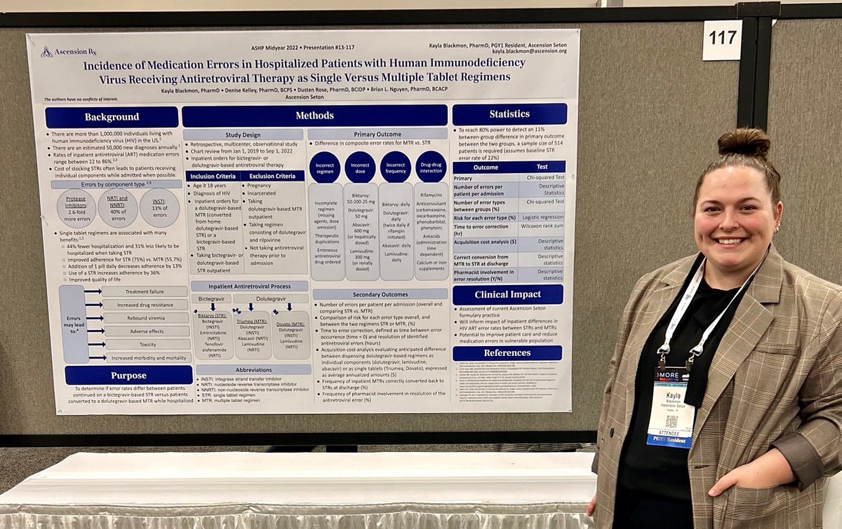 SetonPharmRes's tweet photo. We had a blast at ASHP Midyear 2022! 

Here are the posters presented by our traditional PGY1's, Emily, Joey, Kayla, and Prakruti! https://t.co/hWjKitN4g0