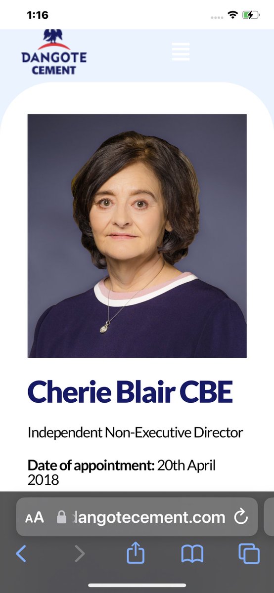 ChinasaNworu's tweet photo. #Biafrans wherever you see Tony Blair or his institute for global change is talking against #IPOB/#ESN or #MNK always have one thing in mind that #TONYBLAIR &amp; #CHERIEBLAIR  &amp; are all beneficiaries of the rubbish going on in Nigeria.His wife is sitting on DANGOTE  BOD. https://t.co/NtqDPAUjrs