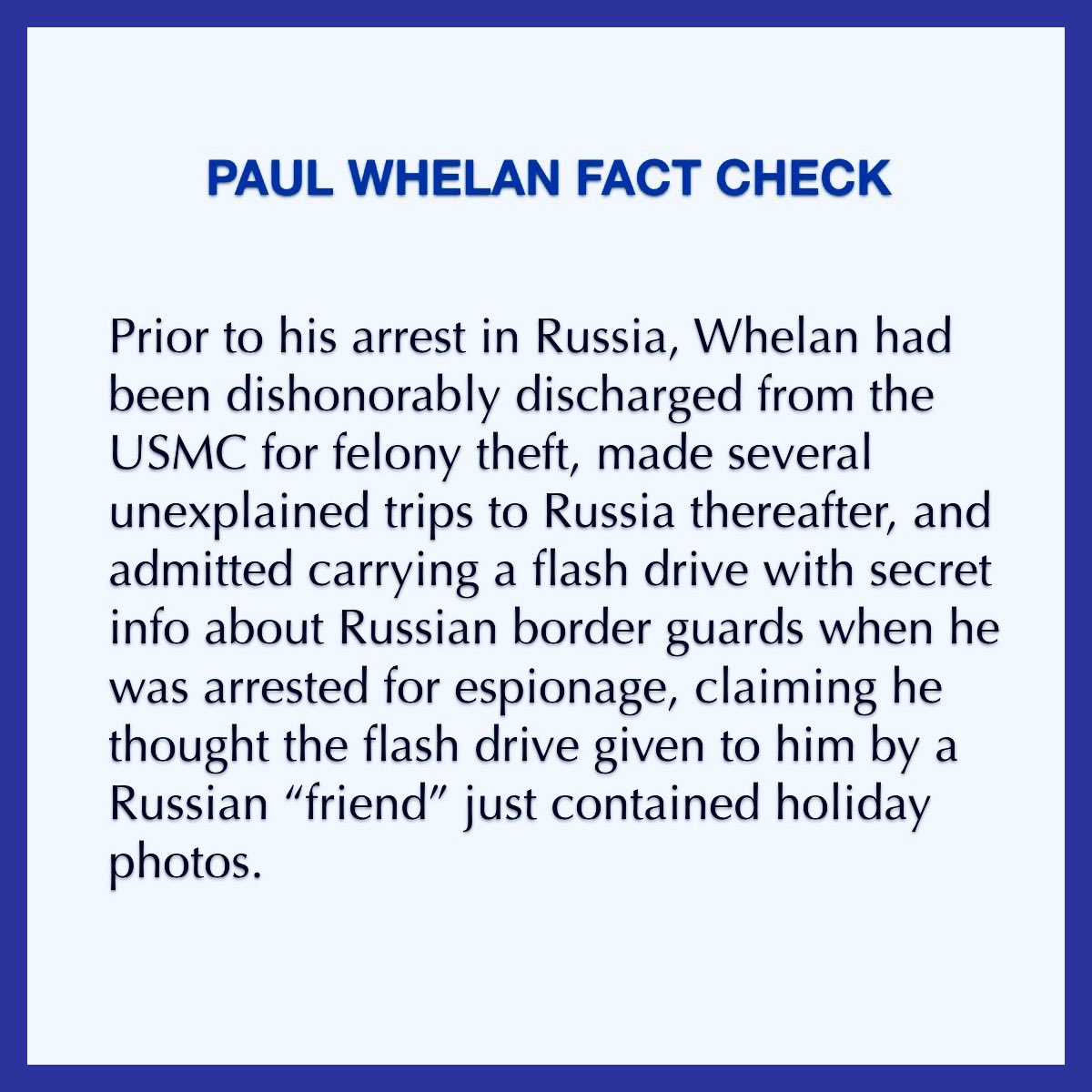 TomMarsLaw's tweet image. In an effort to discredit President Biden for recovering Brittney Griner, Tom Cotton and MTG have portrayed Paul Whelan as “a Marine” left behind, claiming Whelan was a bigger US priority because he had honorably served his country. … Nothing could be further from the truth.