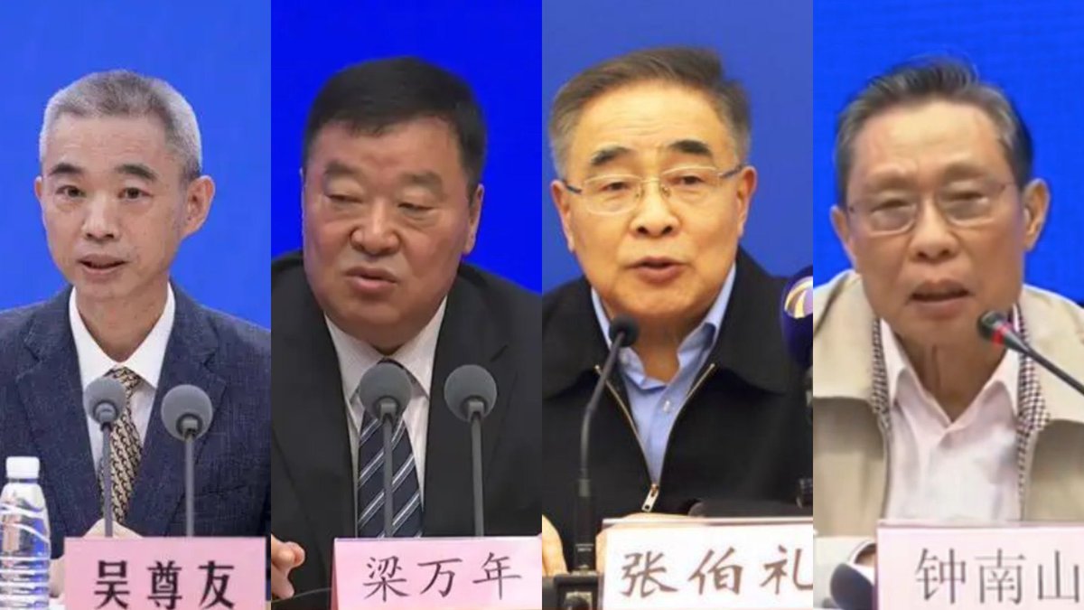 pngtug21's tweet photo. 吴尊友: 实践证明动态清零是科学的。
梁万年: 不是被动开放，而是主动优化。
张伯礼: 方方没有家国情怀造谣生事。
钟南山: 新冠带货王。
吴梁之辈，伯钟之奸，
四人作恶，配合共匪，
民族败类，华人之耻。 https://t.co/bmkayRvyqi