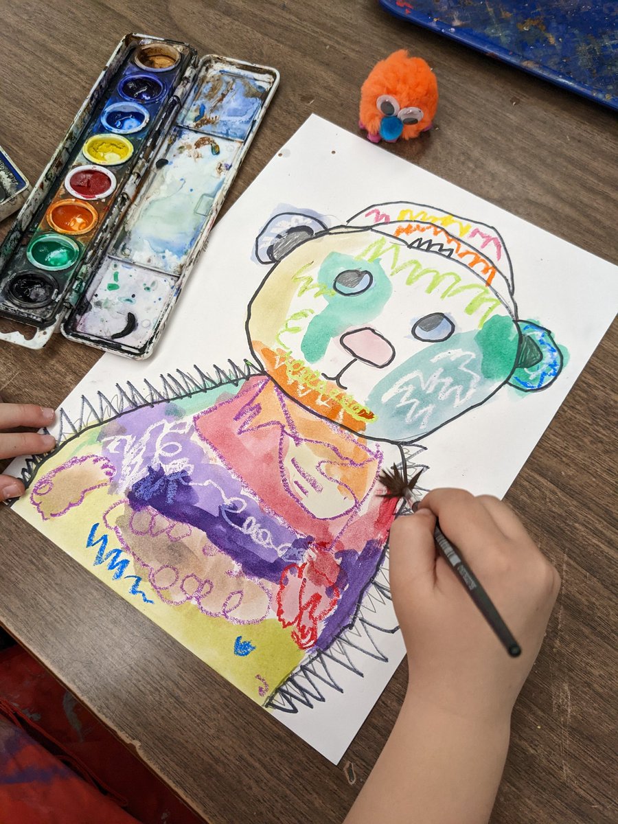 Lisa Frank WHO???! 🌈 Rainbow pup by a Grade 1 Artist #elementaryart