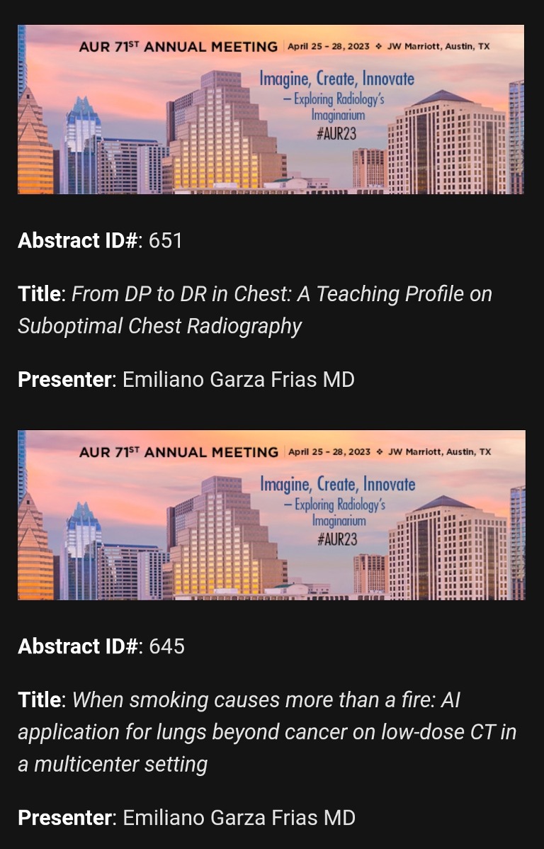 I am honored to be have five abstracts accepted at the upcoming 2023 @AURtweet annual meeting. Looking foward to share my work and learn from others in the field. #AUR23 🤠