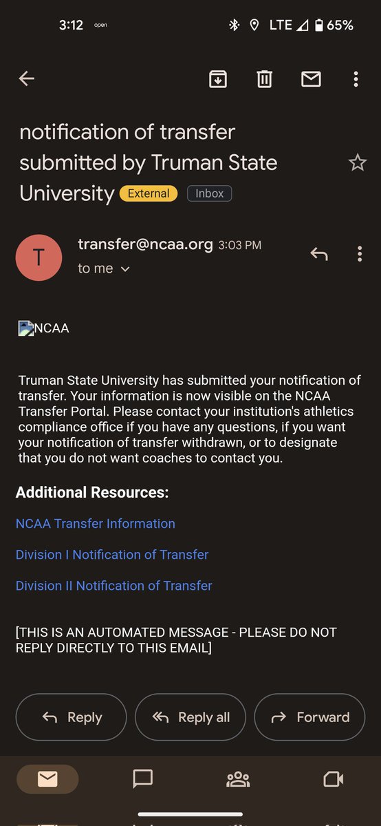 Thank you to Coach Nesbitt and Truman State for giving me the opportunity to play football and receive an education.

I have entered my name in the Transfer Portal as a Graduate Transfer. I have 2 years of eligibility left and am open to all opportunities.
