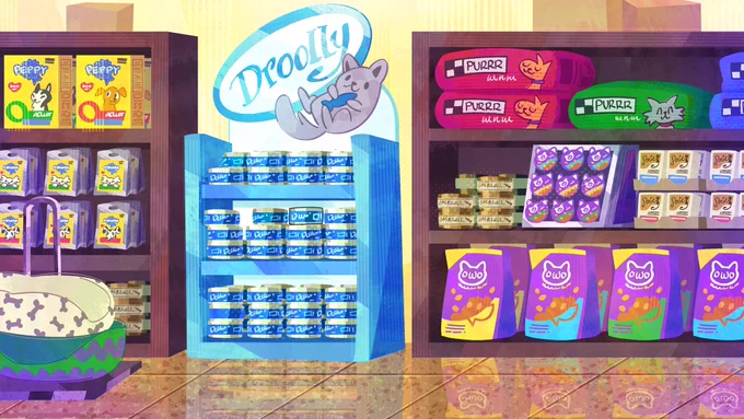 Some of my faves from last month's @illymation video! It's fun to design lots of tiny, branded props. This is the biggest the team for a video has ever been so there were lots to design for the endcard! 🐈🛒🥩 