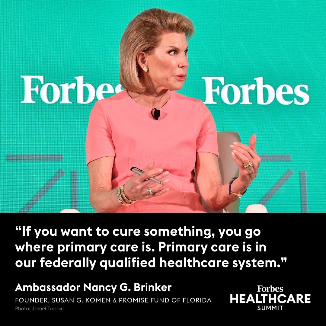 Ambassador @NancyGBrinker, founder of the @SusanGKomen, spoke at the Forbes Healthcare Summit. #ForbesHealth trib.al/ul8uGFG