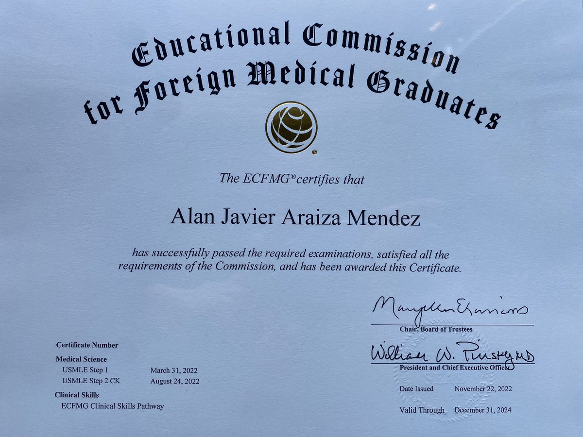 Officially ECFMG certified!
#MedTwitter #InternalMedicine #Match2023