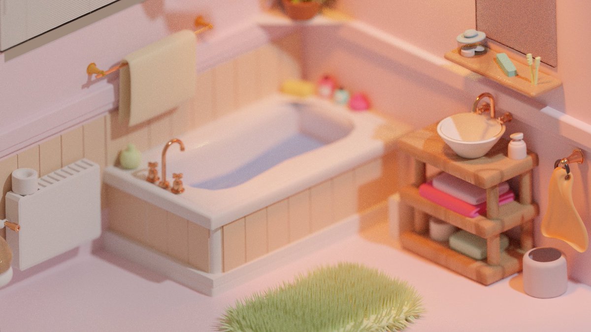 Elloymc's tweet photo. Unfinished , but finally getting a glimpse of what I want to achieve by tomorrow 😊! | #blender #blenderart #blendercommunity #unfinishedwork #3dart #artseries #myartwork #BlenderCycles #cuteart https://t.co/qqsRI4WbEJ