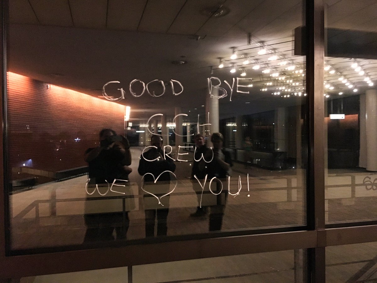 hackerpics4223's tweet photo. 34C3 Chaos Communication Congress (2017) Good Bye CCH Crew we <3 you #cch #hamburg #congress #hackercongress https://t.co/YzhjbUh7Oq