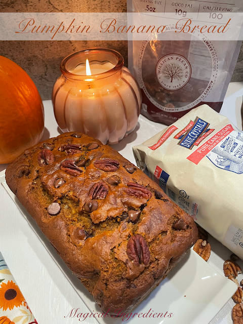 Magical Ingredients (@magicalingrdnts) on Twitter photo Pumpkin Banana Bread - These #eggless bread are loaded with <a href="/millicanpecan/">Millican Pecan Co.</a> #pecans #chocolatechips and of course #pumpkin and #bananas. Replace with vegan chocolate chips for vegan bread. #ad #veganoptions <a href="/DixieCrystals/">Dixie Crystals Sugar</a> #sponsored go.shr.lc/3UCfABi Pumpkin Banana Bread - These #eggless bread are loaded with <a href="/millicanpecan/">Millican Pecan Co.</a> #pecans #chocolatechips and of course #pumpkin and #bananas. Replace with vegan chocolate chips for vegan bread. #ad #veganoptions <a href="/DixieCrystals/">Dixie Crystals Sugar</a> #sponsored go.shr.lc/3UCfABi