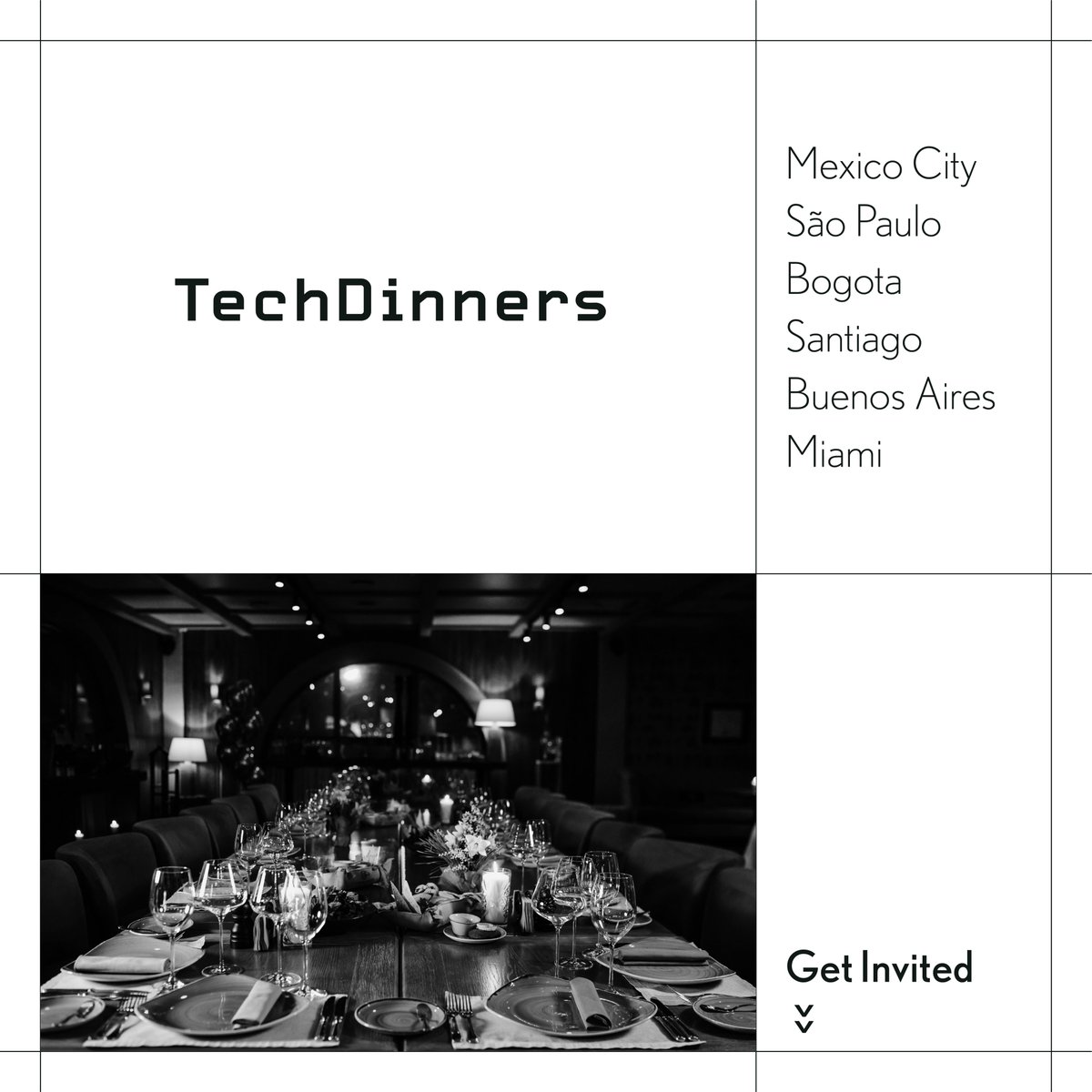 techdinners's tweet photo. #TechDinners arranges invitation-only dinners at the most exclusive restaurants in cities across #LatinAmerica. Invitees are a mixture of #VentureCapital, #AngelInvestors, LPs, #Startup Founders, #Entrepreneurs, and #Business Leaders.

Next location: Mexico City.
Date: TBA https://t.co/VQmanupUCn