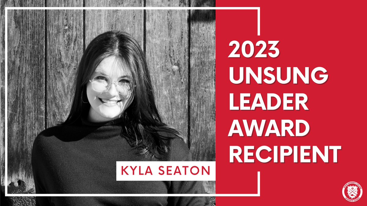 myHuron's tweet photo. We are happy to announce Kyla Seaton as the 2023 Unsung Leader Award recipient!
.
This scholarship is awarded in conjunction with Huron to honour students not normally be recognized by traditional means.
.
Once again, congratulations Kyla!
@huronatwestern https://t.co/0EDWa0K13Q