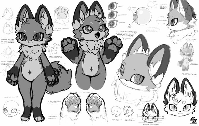 Kemono study sheet featuring @/GoodSmiles_US mascot 