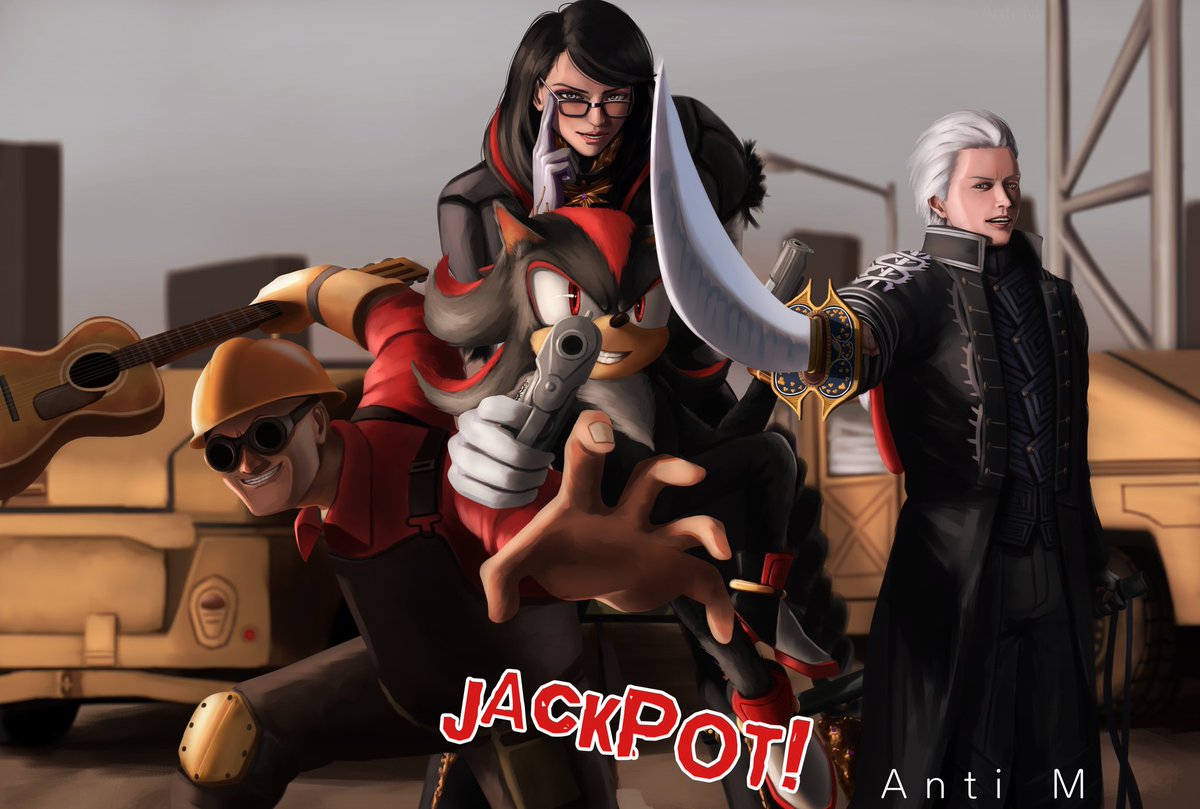 Anti_M_'s tweet photo. Not the usual squad you'd see.

With the power of Sparda and mods, playing Left 4 Dead 2 with mods is godsend.

#l4d2 #TF2 #tf2engineer #ShadowTheHedgehog #Bayonetta #Vergil https://t.co/mV9WoELMYl