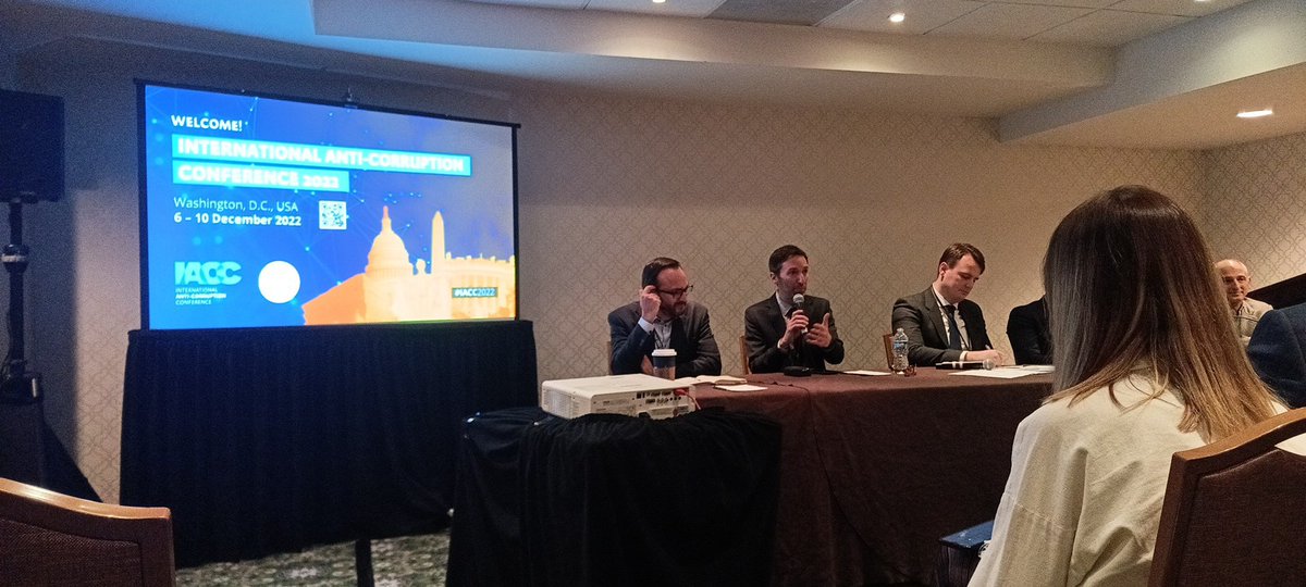 _LouiseRP's tweet photo. Public procurement is a key entry point for beneficial ownership reform in LatAm. Really good discussion with @IMFNews @TaxJusticeNet and TI Colombia on  the pros/cons of sectoral approaches to reform, the role &amp;  limitations of international standards like FATF.
#IACC2022 https://t.co/bq1tfonLXX