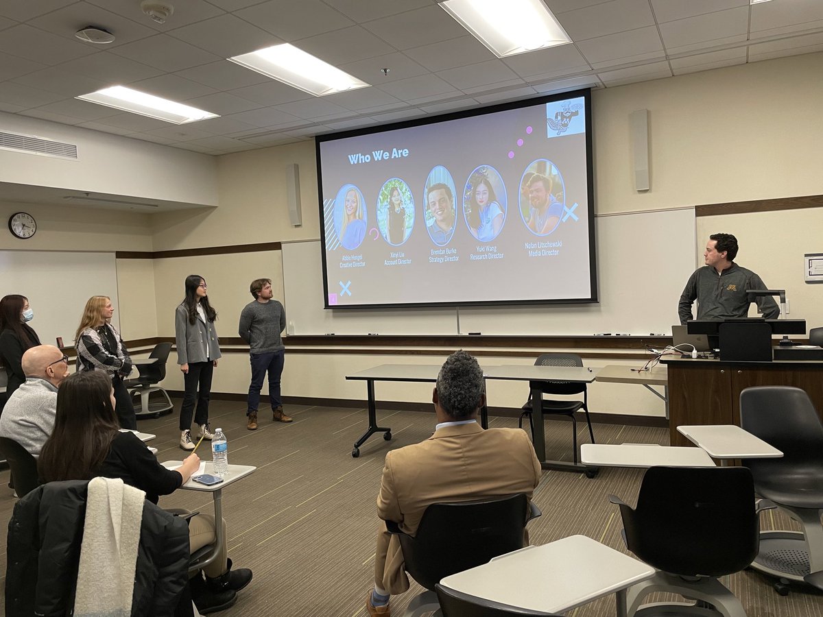 Thrilled to see this group of students keep growing and making progress throughout the semester. Great job today of showcasing their research, creatives, and planning for Hubbard’s strategic communication master’s program as our client! Very proud of them! <a href="/UMN_HSJMC/">Hubbard SJMC</a>