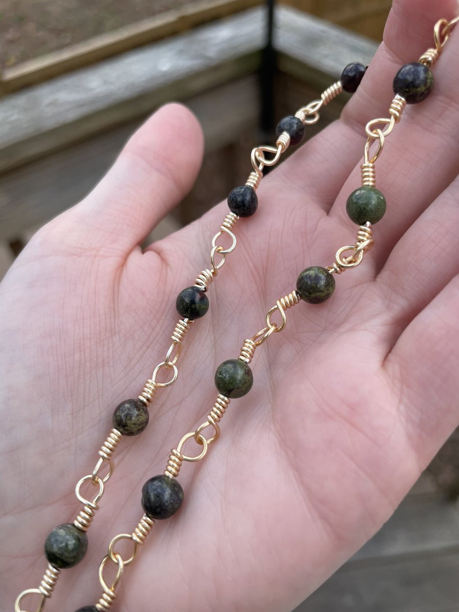 enchantinggemi's tweet photo. some new pieces being added to my site 🫶🏼 
moss agate &amp; bloodstone, comes as a set with a matching bracelet 🤩  

✨ hand wrapped pieces, nickle free ✨

other options available https://t.co/tX9bS6JiOd https://t.co/QLKRqI1PmZ