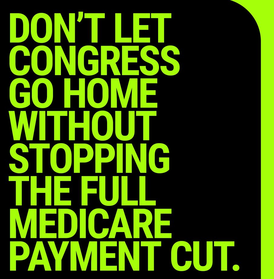 Patricia L. Turner, MD, MBA, FACS (@pturnermd) on Twitter photo It's devastating that Congress is weeks away from jeopardizing access to surgical care for millions of seniors across the nation. Millions of us—physicians of all specialties, call on Congress to take immediate action to #StopTheFullCut & stabilize the Medicare payment system. It's devastating that Congress is weeks away from jeopardizing access to surgical care for millions of seniors across the nation. Millions of us—physicians of all specialties, call on Congress to take immediate action to #StopTheFullCut & stabilize the Medicare payment system.
