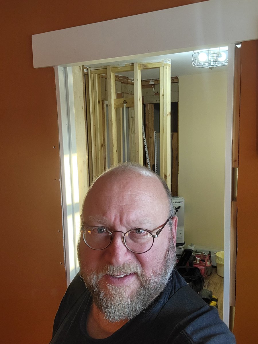 Retirement means you just stop getting paid to work, LOL. Working on the last of the bedroom trim and starting the shower walls this week. I can see the light!!