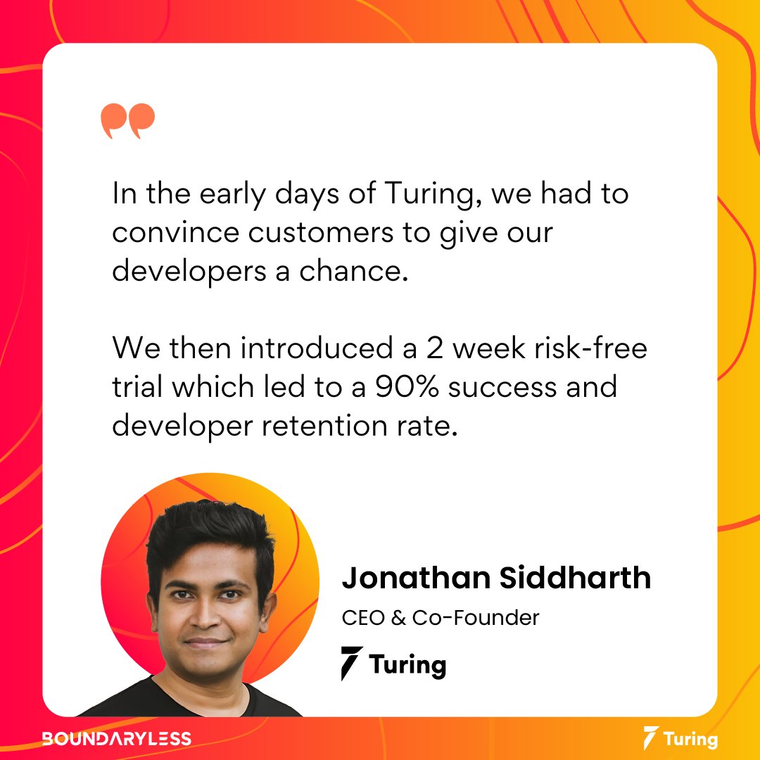 turingcom's tweet photo. Turing CEO & Founder @jonsid talks about how far the company has come since its inception and how successful tactical measures have helped cement its dominance in the engineering #TalentCloud space βοΈ
#Boundaryless #Conference https://t.co/t8ym4NdNIg