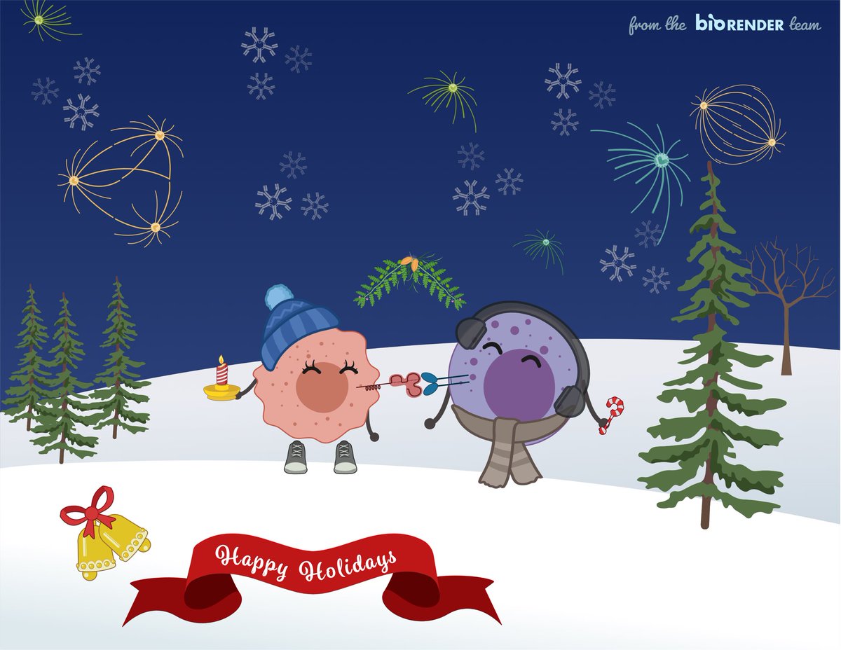 Liszeth's tweet photo. NK kiss under the mistletoe. #sciencegreetings and @BioRender https://t.co/zSrjdMkYqC