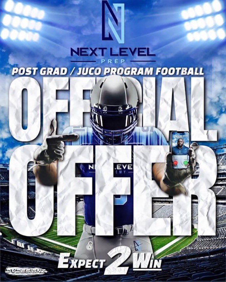 dakiddaj1's tweet photo. AGTG ! Blessed to receive an ⭕️ffer from Next Level Prep College! @tdlock52 @CoachSellersTCB @Thunderbirdsfb @TCraw3 @CoachJVines @coachkchavis https://t.co/GNF8OTKU1r