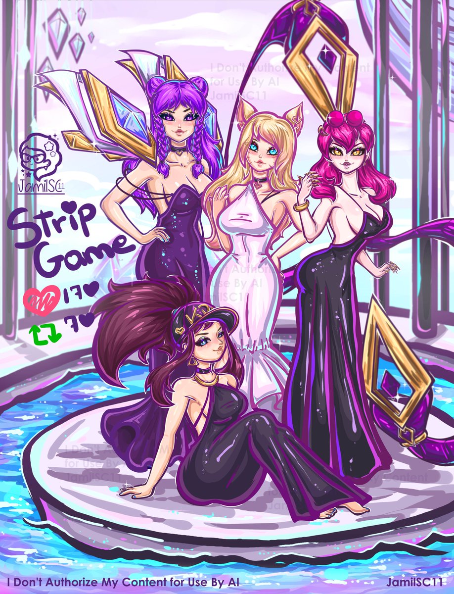 K/DA Glam✨
La fiesta se acabo, la ayudarian a retirar el atuendo y alistarse para la Piscina?
Next: Swimsuit!

#stripgame #challenge #fanart #illustration #digitalart #art #leagueoflegends #nsfw_art