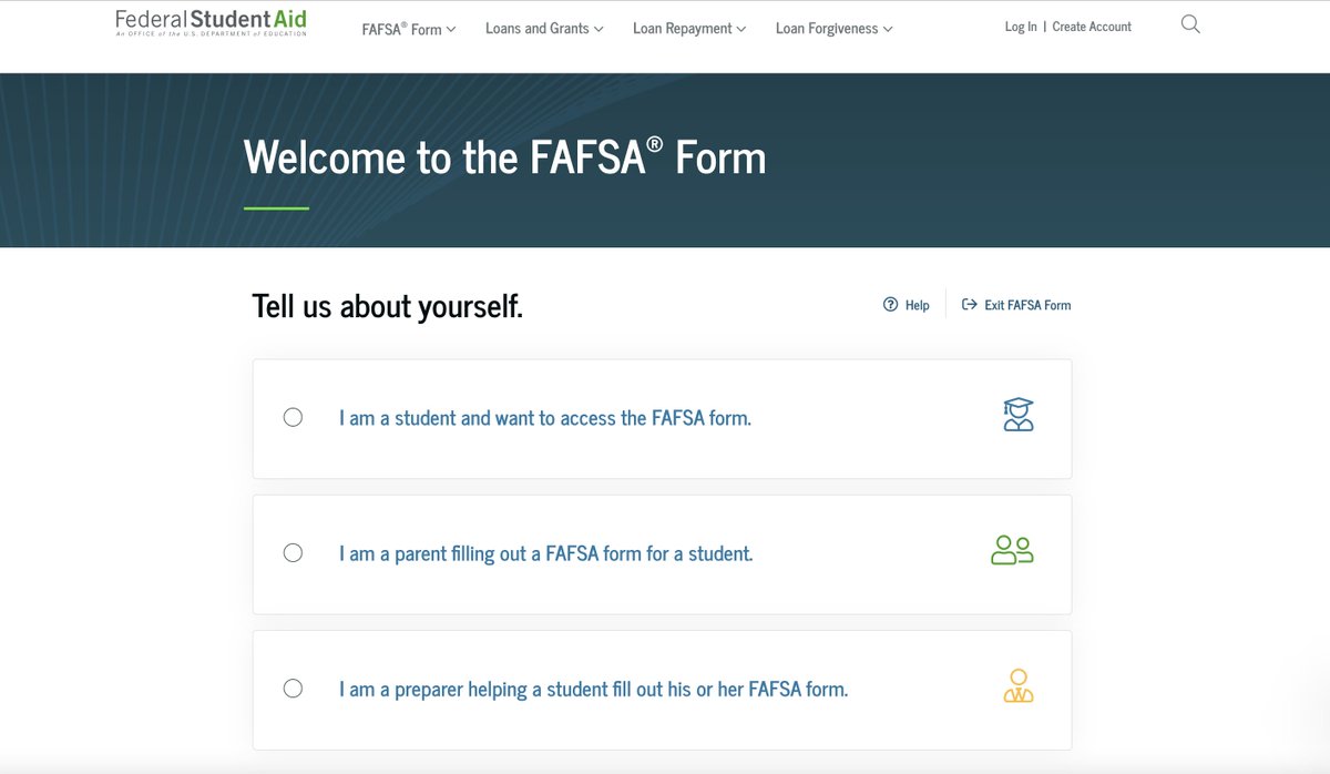 FAFSA's tweet photo. Common FAFSA® mistake 5️⃣: Choosing the wrong role when you begin your FAFSA form. https://t.co/2o4ZydBHze