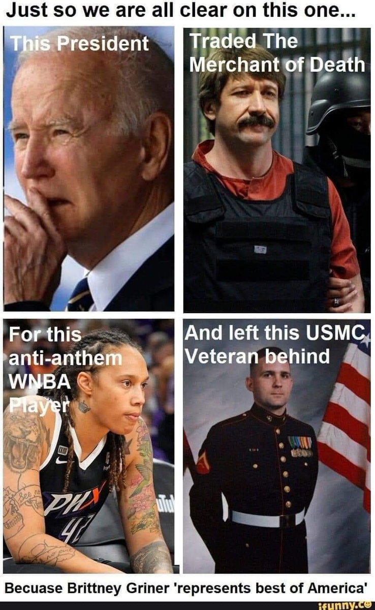 RobRankin257's tweet photo. @AnitaBondsDC @ABC Really? He freeed a pot smoking, America hating ball player over a USMC veteran. 
Biden is a piece of shit. https://t.co/jyhfKrCPZt