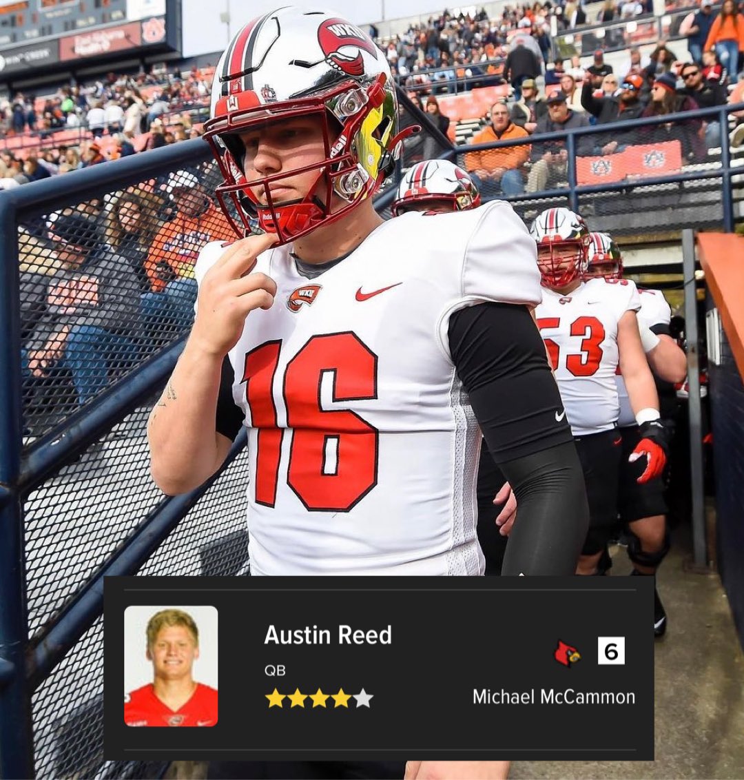 4⭐️ QB transfer from WKU has received a crystal ball predication to Louisville. He threw for over 4,200 yards and 36 TDs last season.
