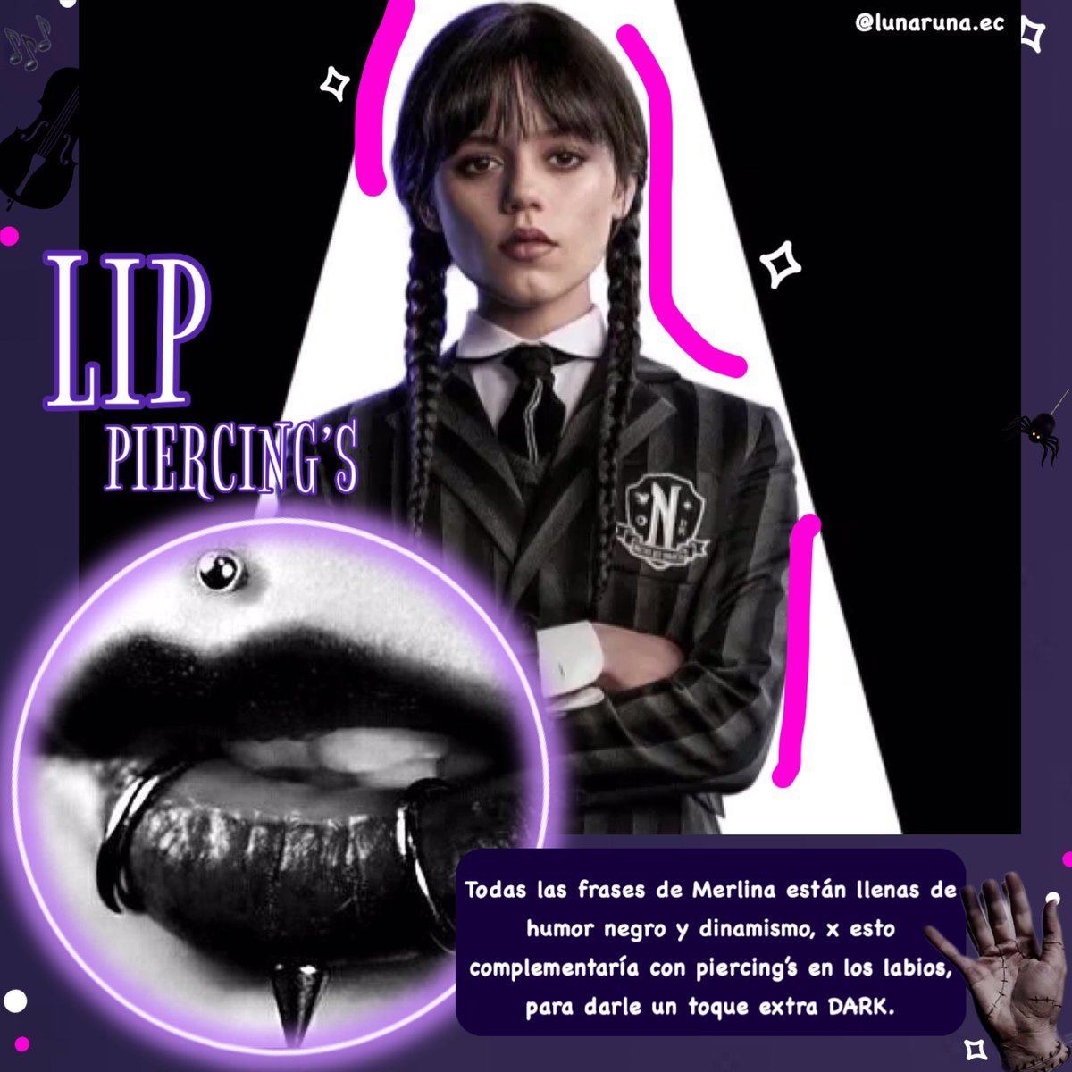 LunarunaE's tweet photo. Yo quisiera que #merlinaaddams sea mi bff para que remate con alguna de sus frases a mis enemigxs 💅🏼🖤! https://t.co/y5Qwwo7sMY