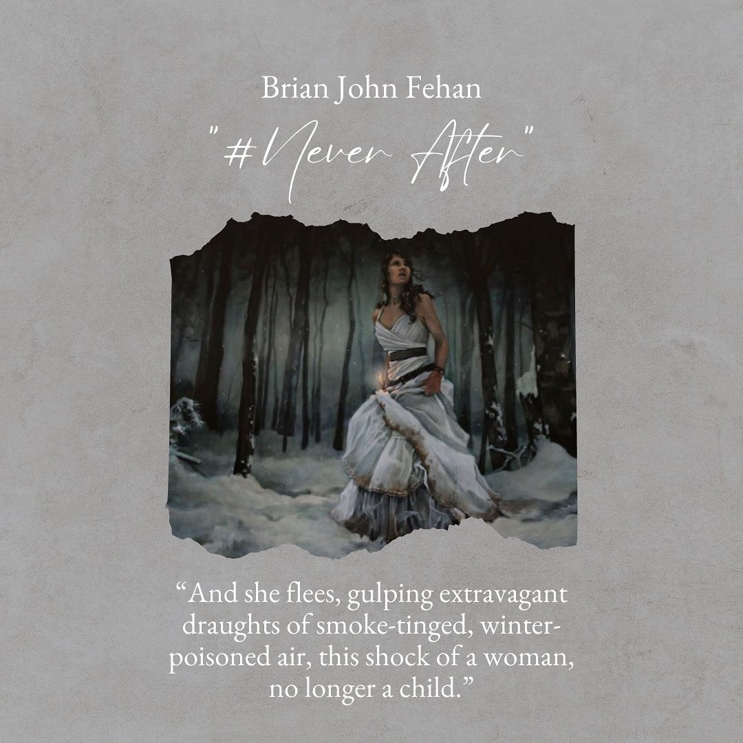 GingerbreadMag's tweet image. “And she flees, gulping extravagant draughts of smoke-tinged, winter-poisoned air, this shock of a woman, no longer a child.”
“#Never After,” Brian John Fehan’s story, appears in our 53rd issue, alongside Mary C. Carroll’s art.