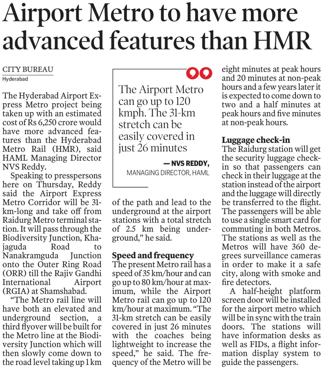 NKB_BRS's tweet photo. Airport metro to have more advanced features than HMR
#Hyderabad #HyderabadExpressMetro #Airprot #AirportMetro #HappeningHyderabad @KTRTRS @hmrgov @md_hmrl @TelanganaCMO https://t.co/NU9PUDCreq