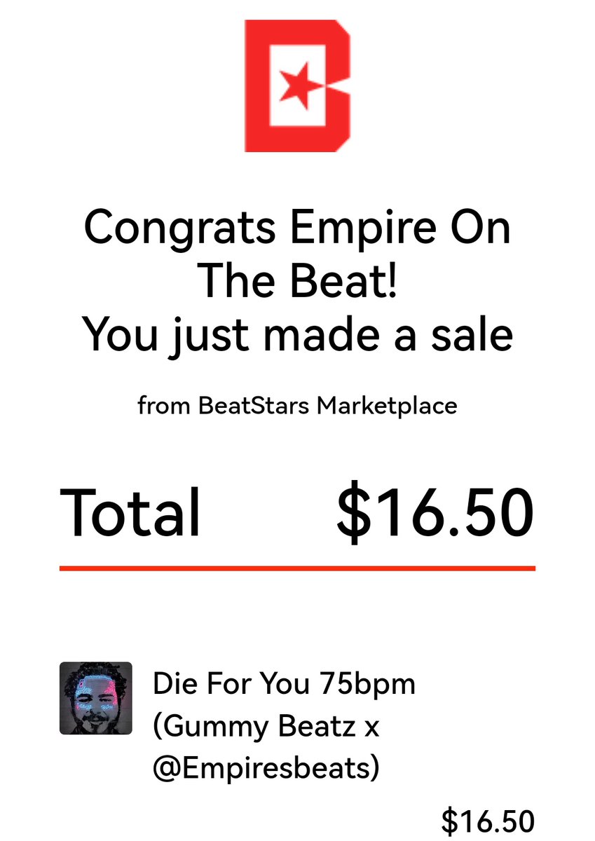 Staying Up to watch some NBA then you get this notification 😍
Thanks to @itsGummyBeatz for the opportunity and @BeatStars of course ❤️