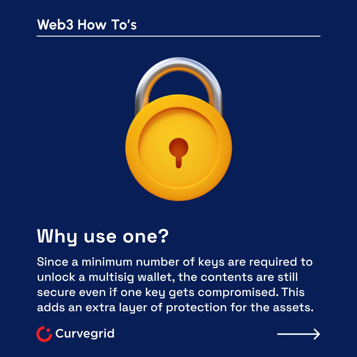 curvegridinc's tweet image. Multisig wallets provide a safer way to keep your coins! 

The more keys required for a transaction, the more difficult it is for someone to steal from that wallet.

Follow us to learn more about everything crypto and Web3 related!

#Curvegrid #Web3 #MultiSigWallets #Blockchain