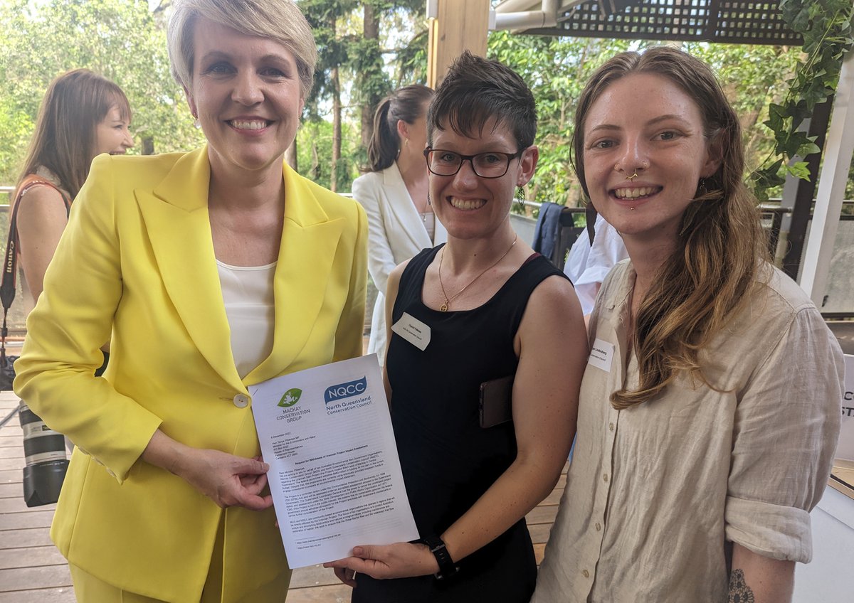 North Queensland Conservation Council (@nqcc) on Twitter photo Fed Environment & Water Minister, Tanya Plibersek, accepted a letter from NQCC & <a href="/MackayConsGroup/">Mackay Conservation</a>, outlining our concerns with the proposed Urannah Dam and asked the Minister to consider the likely adverse consequences for the climate, Great Barrier Reef and biodiversity. #auspol Fed Environment & Water Minister, Tanya Plibersek, accepted a letter from NQCC & <a href="/MackayConsGroup/">Mackay Conservation</a>, outlining our concerns with the proposed Urannah Dam and asked the Minister to consider the likely adverse consequences for the climate, Great Barrier Reef and biodiversity. #auspol