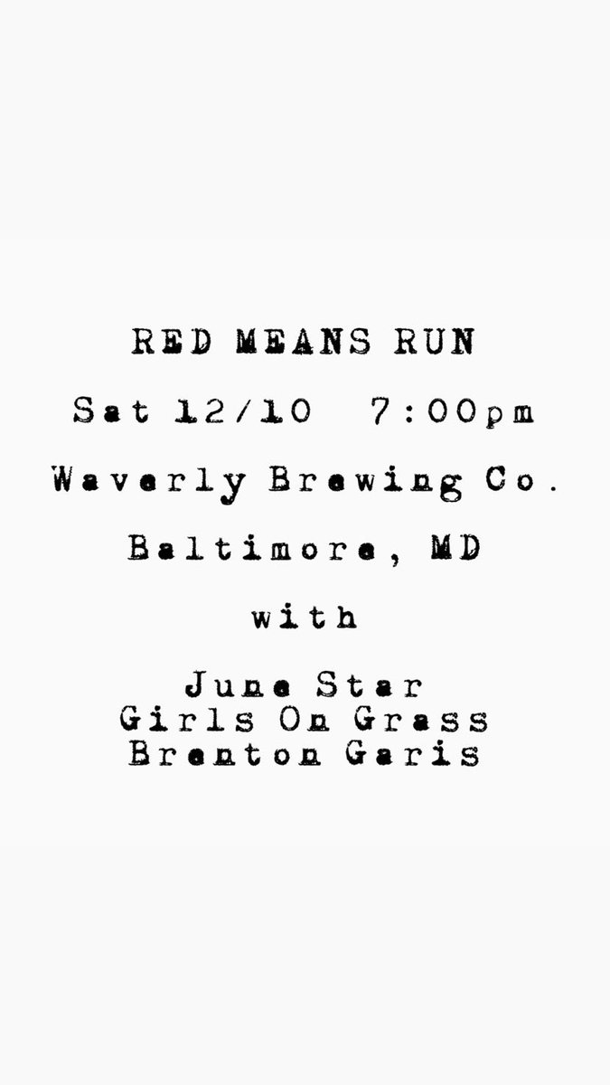 This Saturday, we head back to Baltimore. MD and VA friends, come join us. We kick things off at 7:00pm. With <a href="/girls_on_grass/">Girls on Grass</a>, @junestarband and Brenton Garis. See you there! #baltimore #livemusic #altcountry #americana #rootsrock