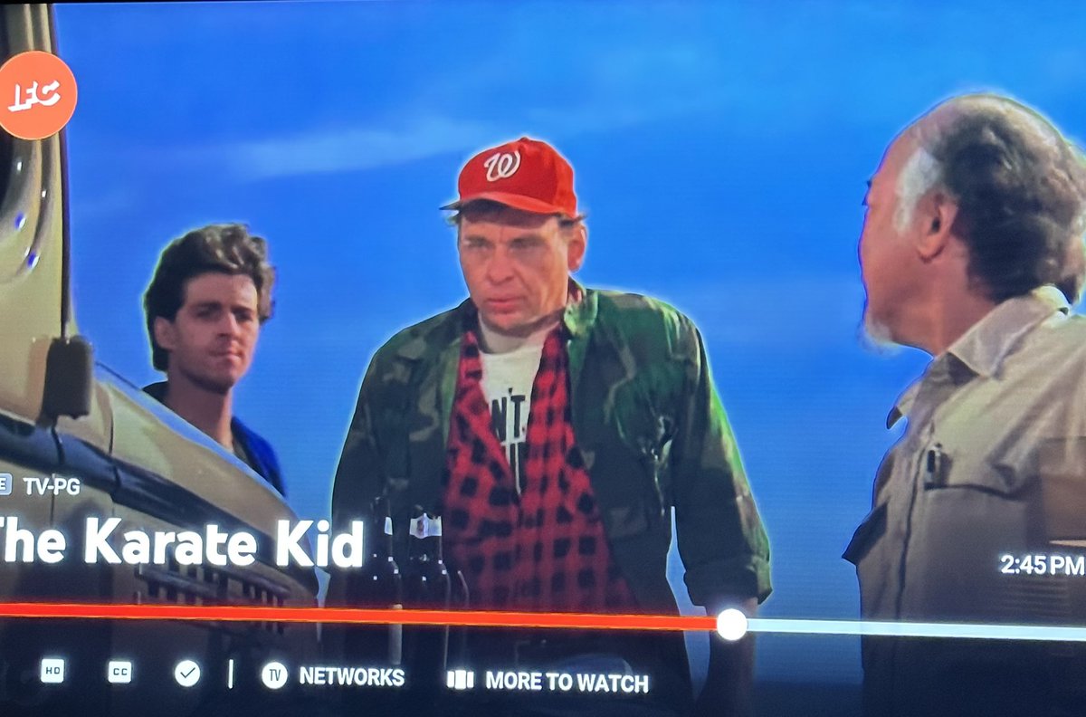 Hey #natstwitter what is a CurlyW hat doing in this scene from <a href="/KarateKidMovie/">Karate Kid: Legends</a> <a href="/Nationals/">Washington Nationals</a> ?