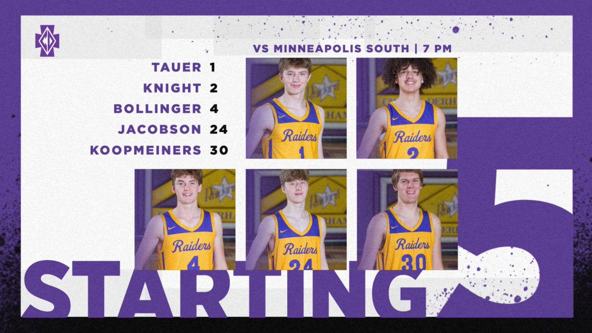 Your starting five tonight for the Raiders!!